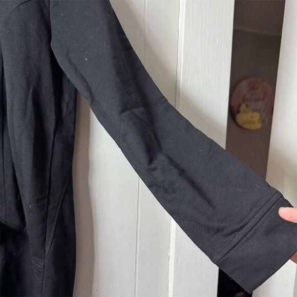 Women's 2XL Black Long Sleeve Knee Length Dress with Pockets Casual - Picture 5 of 7